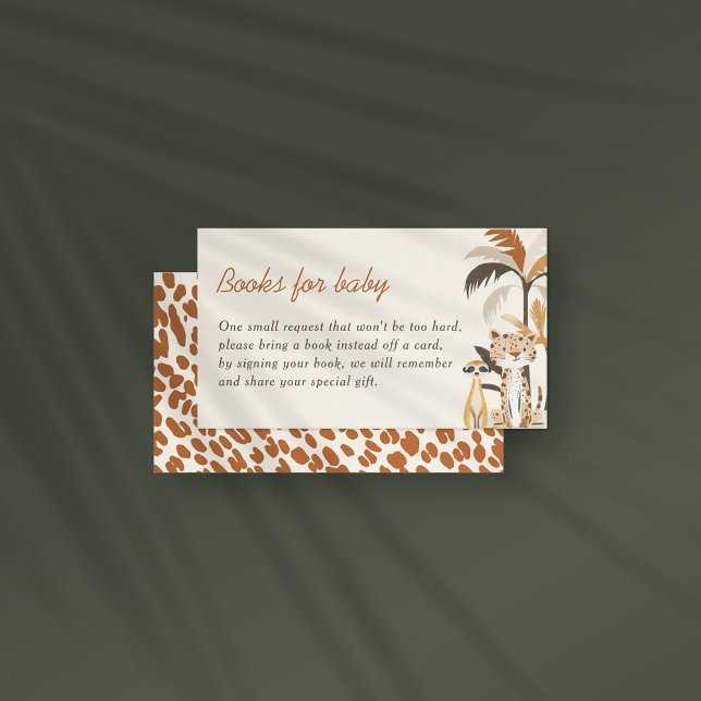 Jungle Safari Animals Baby Shower Books For Baby Enclosure Card (Creator Uploaded)