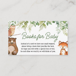 Jungle Safari Animals Baby Shower Books for Baby Enclosure Card