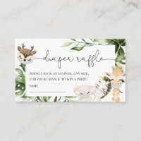 Jungle Safari Animals Baby Shower Diaper Raffle