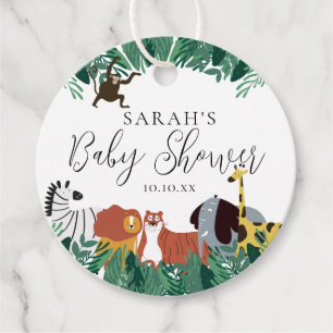 Jungle Safari Animals Baby Shower Favour Tags