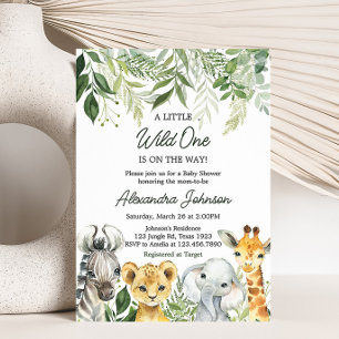 Jungle Safari Animals Baby Shower  Invitation