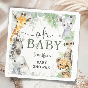 Jungle Safari Animals Baby Shower Oh Baby Napkin