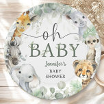 Jungle Safari Animals Baby Shower Oh Baby Paper Plate<br><div class="desc">Add a touch of elegance to your celebration with our Safari Animals Baby Shower Paper Plates! Don't settle for the ordinary. Elevate your celebration,  order your today,  and make your event extraordinary!</div>
