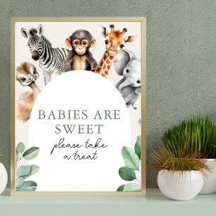 Jungle Safari Animals Baby Shower Take a Treat Poster