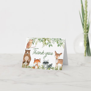 Jungle Safari Animals Baby Shower Thank You Card