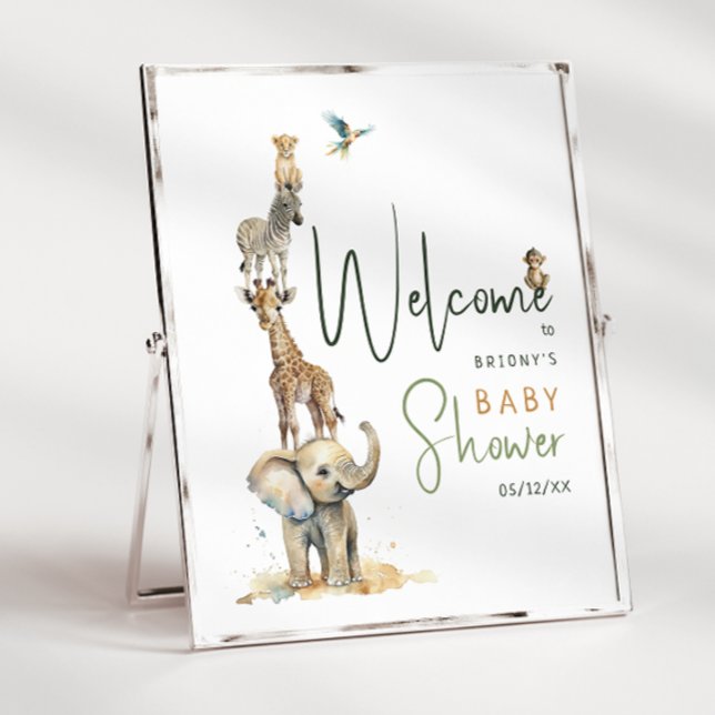 Jungle Safari Animals Baby Shower Welcome Sign (Creator Uploaded)