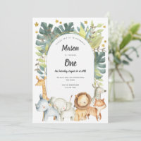 Jungle Safari Animals Boy First birthday