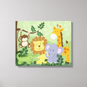 Jungle Safari Animals Canvas Prints (x2) Panels