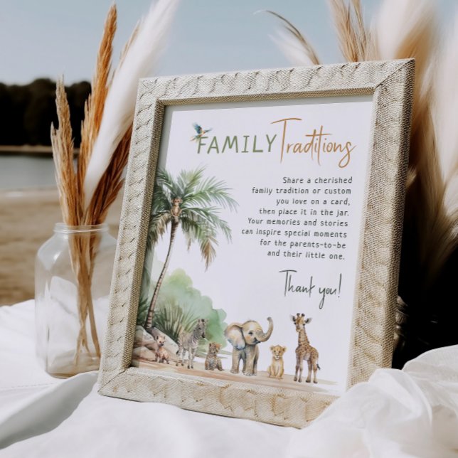 Jungle Safari Animals Family Traditions Sign (Creator Uploaded)
