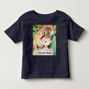 Jungle Safari Animals Giraffe Monkey Personalised Toddler T-Shirt