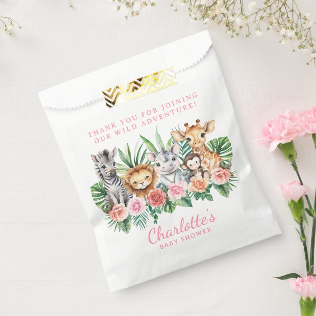 Jungle Safari Animals Girl Baby Shower Favour Bag  (Sealed)