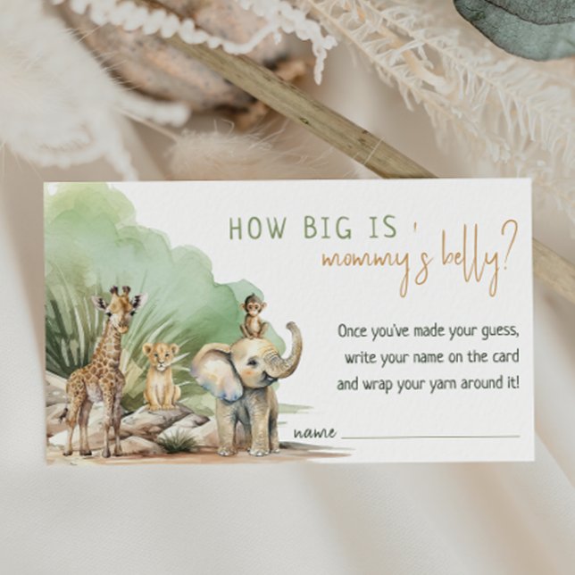 Jungle Safari Animals How Big Is Mommys Belly Card (Creator Uploaded)
