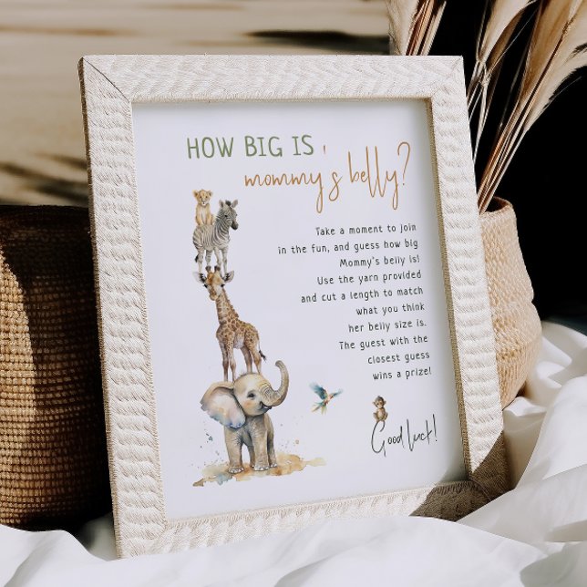 Jungle Safari Animals How Big Is Mummy's Belly Poster (Creator Uploaded)