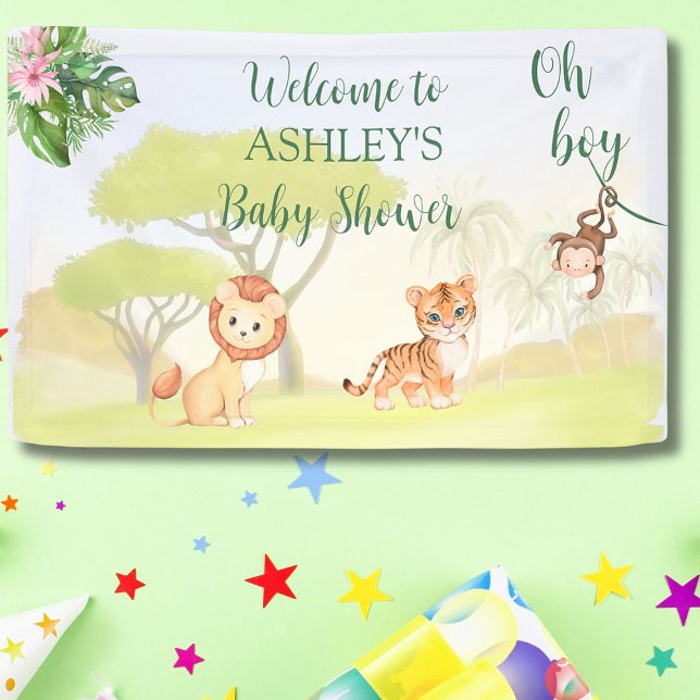 Jungle Safari Animals Oh Boy Baby Shower Banner (Creator Uploaded)