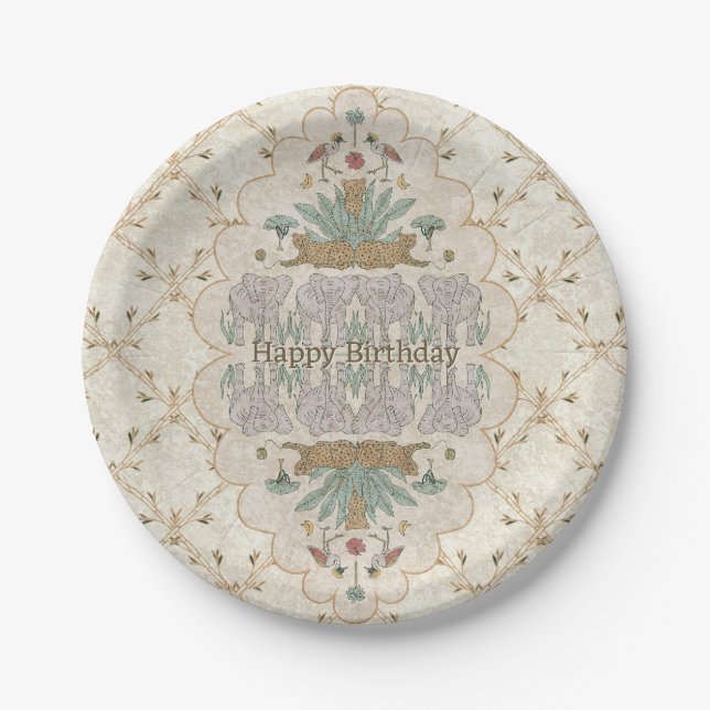 Jungle Safari Animals Paper Plate (Front)