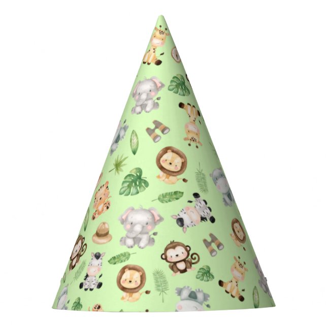 Jungle Safari Animals Party Hat (Front)