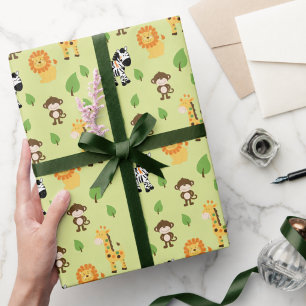 Jungle Safari Animals Wrapping Paper