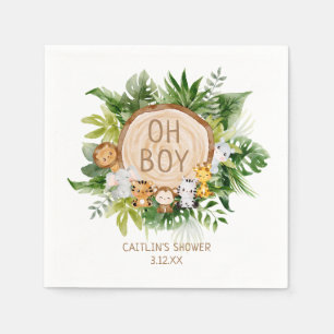 Jungle Safari Baby Boy Shower Napkin
