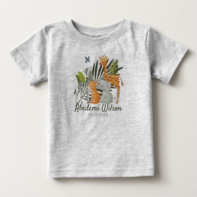 Jungle Safari Baby shower baby t-shirt (Front)