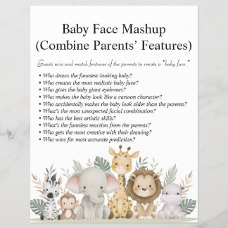 Jungle Safari Baby Shower Games Flyer