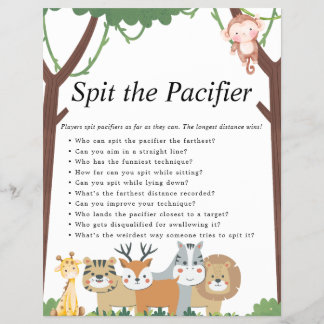 Jungle Safari Baby Shower Games Flyer