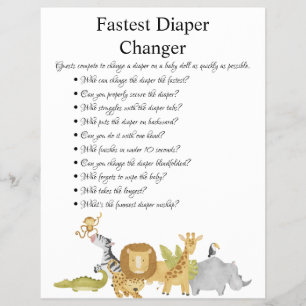 Jungle Safari Baby Shower Games Flyer