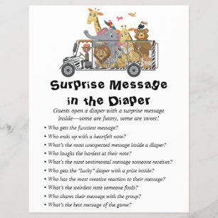 Jungle Safari Baby Shower Games Flyer