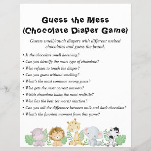 Jungle Safari Baby Shower Games Flyer