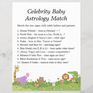 Jungle Safari Baby Shower Games Flyer