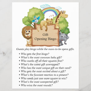 Jungle Safari Baby Shower Games Flyer