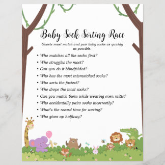Jungle Safari Baby Shower Games Flyer
