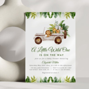 jungle safari baby shower invitation