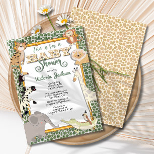 Jungle Safari Baby Shower Invitations