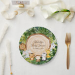 jungle safari baby shower paper plates<br><div class="desc">A jungle safari wild one baby shower design. The text and other features can be personalised.</div>
