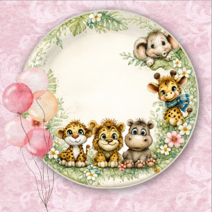 Jungle Safari Baby Shower Party Plate