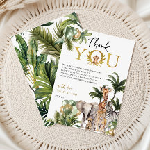 Jungle Safari Baby Shower Thank You