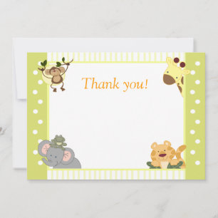 Jungle Safari Baby Shower Thank you notes