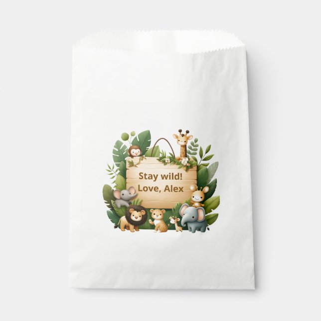 Jungle Safari Birthday Favour Bag (Front)