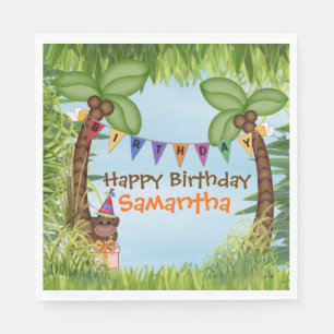 Jungle Safari Birthday Paper  Napkin