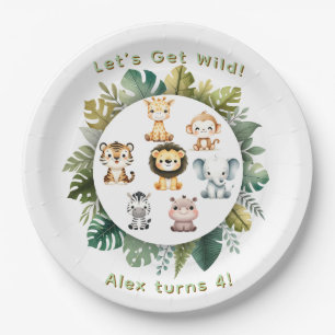 Jungle Safari Birthday Paper Plates   Editable