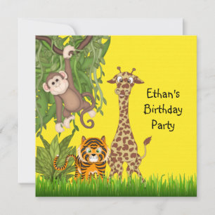 Jungle Safari Birthday Party Invitation