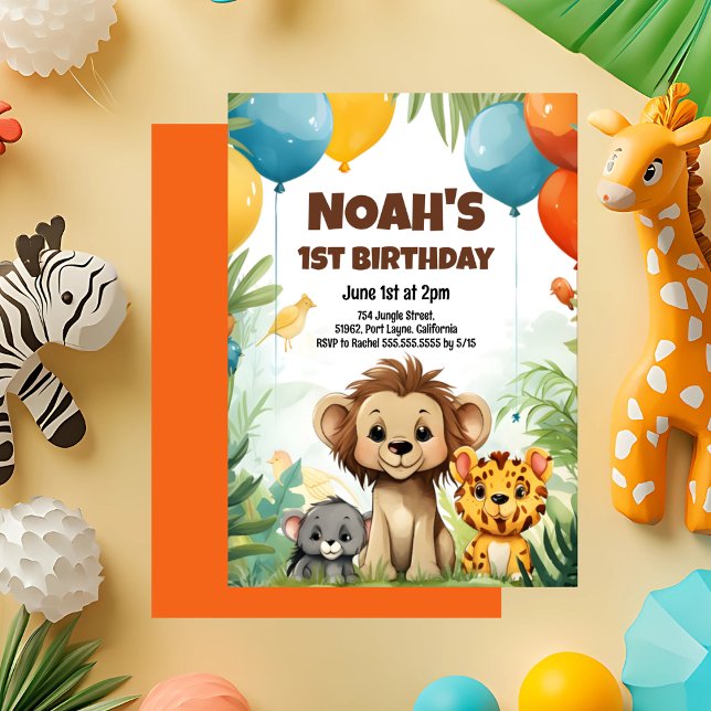 Jungle Safari Birthday Party Invitation for Kids (Creator Uploaded)