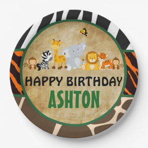 Jungle Safari Birthday Party Paper Plate