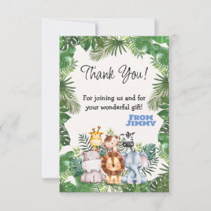 Jungle Safari Birthday Thank You Card