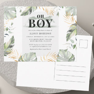 Jungle Safari Boy Giraffe Baby Shower Invitation Postcard
