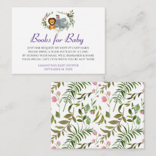 Jungle Safari Bring a Book Card Baby Shower
