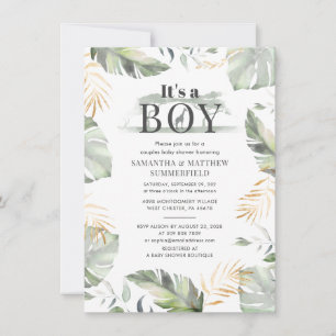 Jungle Safari Cute Couples Baby Shower Invitation