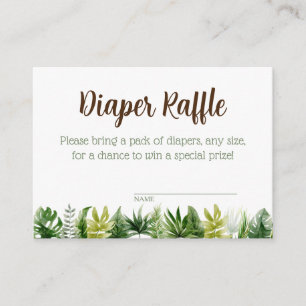 Jungle Safari Diaper Raffle Baby Shower Raffle Enclosure Card