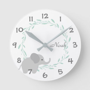 Jungle Safari Elephant Kids/Nursery Wall Clock