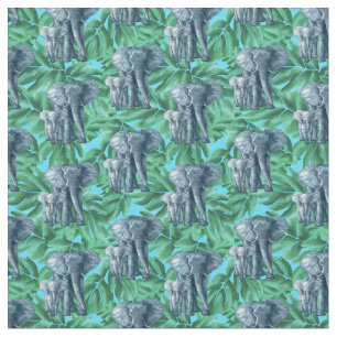 Jungle Safari Elephants Fabric